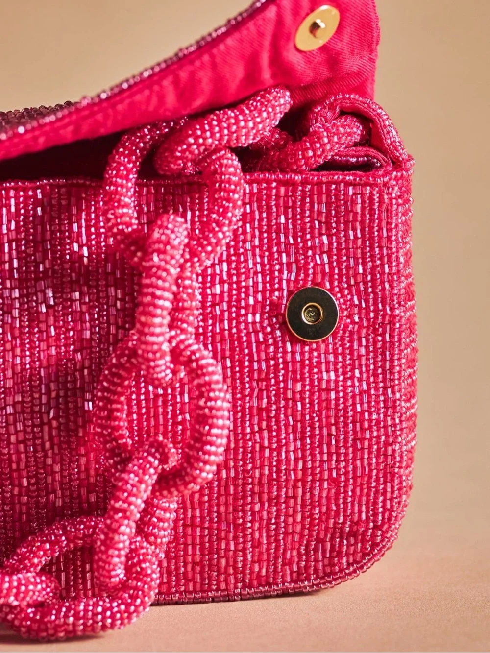 Beaded Chain-Strap Shoulder Bag